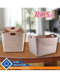 Organizer in plastica Rosa 6L 17x22,5x16cm 2