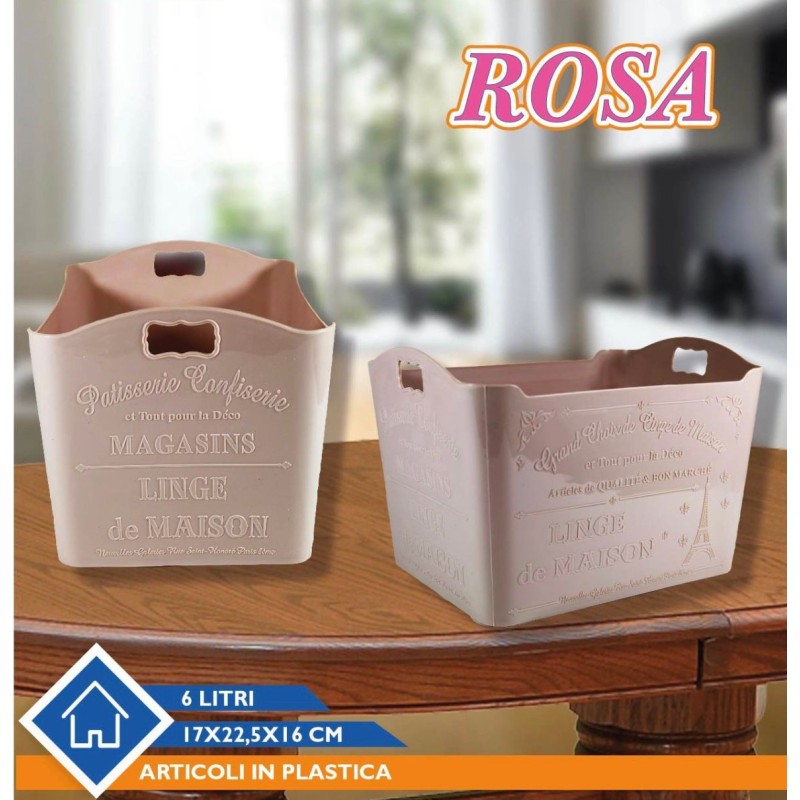 Organizer in plastica Rosa 6L 17x22,5x16cm