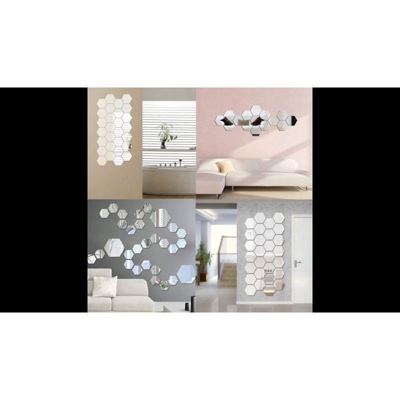 Specchio decorativo esagono 8pz