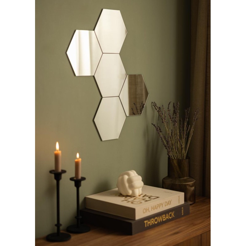 Specchio decorativo esagono 8pz