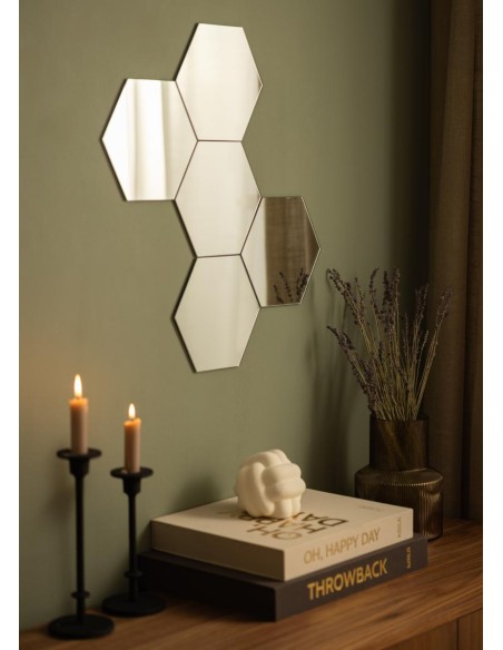 Specchio decorativo esagono 8pz