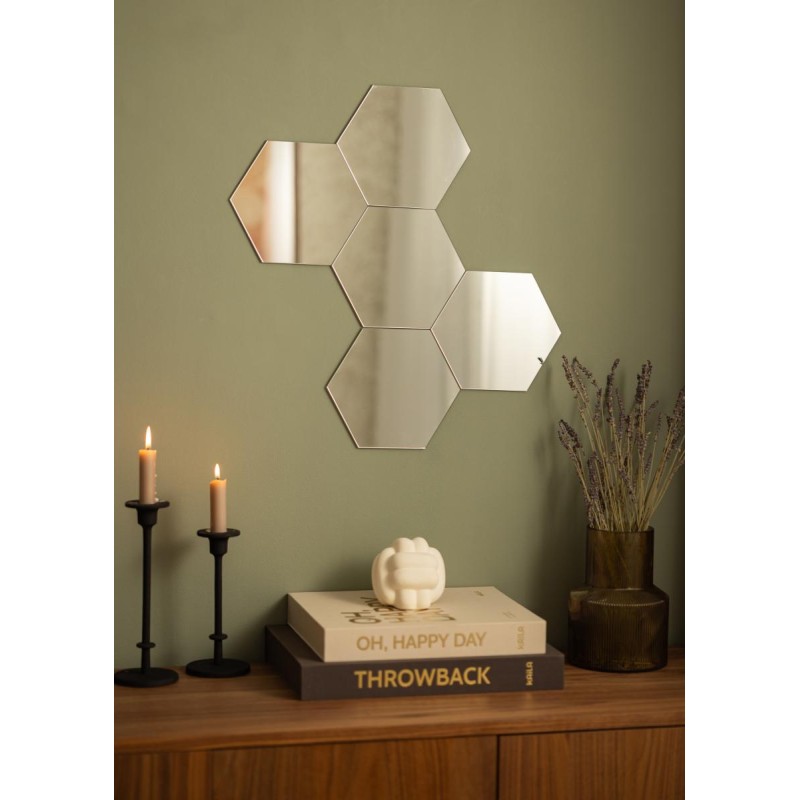 Specchio decorativo esagono 8pz