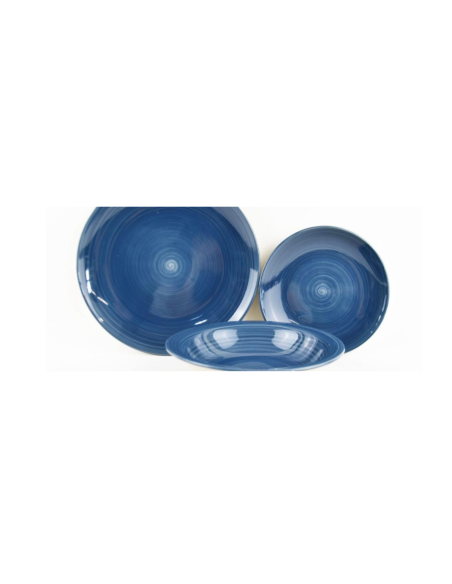 Set Piatti Ceramica 18pz. Art.Liscio Blu