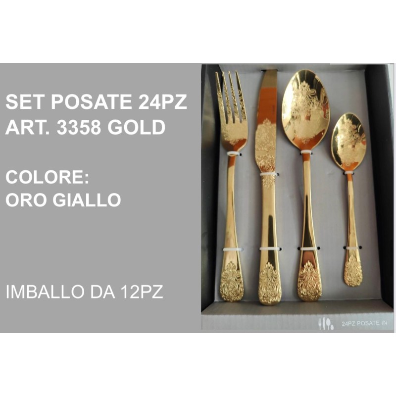 Set Posate 24pz. Gold art. 3358