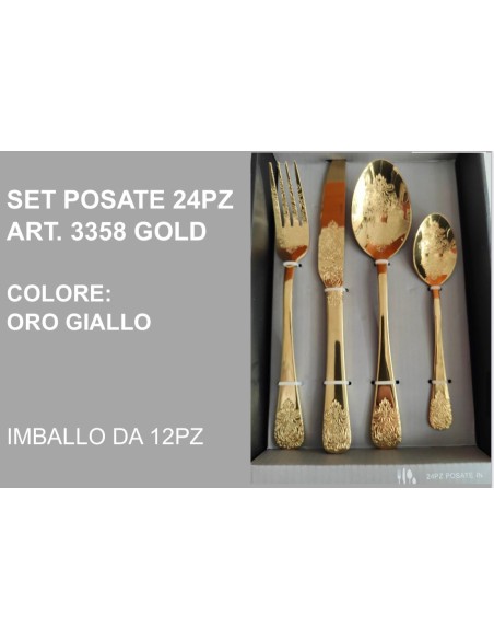 Set Posate 24pz. Gold art. 3358