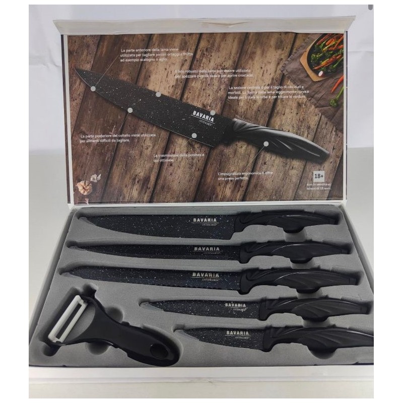 Set coltelli 6pz Nero Bavaria