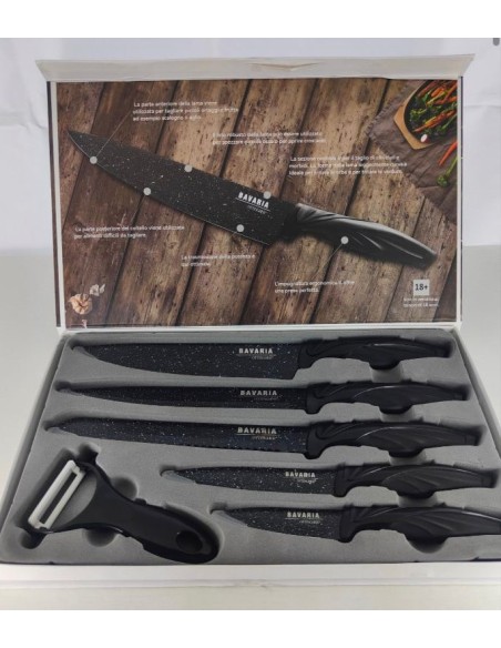 Set coltelli 6pz Nero Bavaria