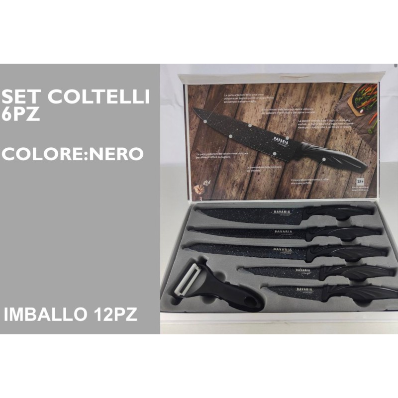 Set coltelli 6pz Nero Bavaria