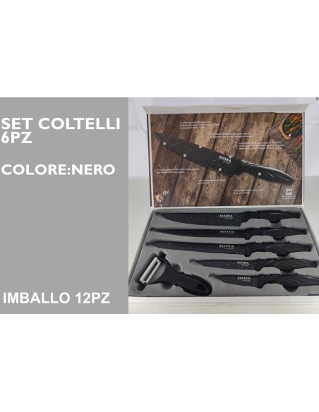 Set coltelli 6pz Nero Bavaria
