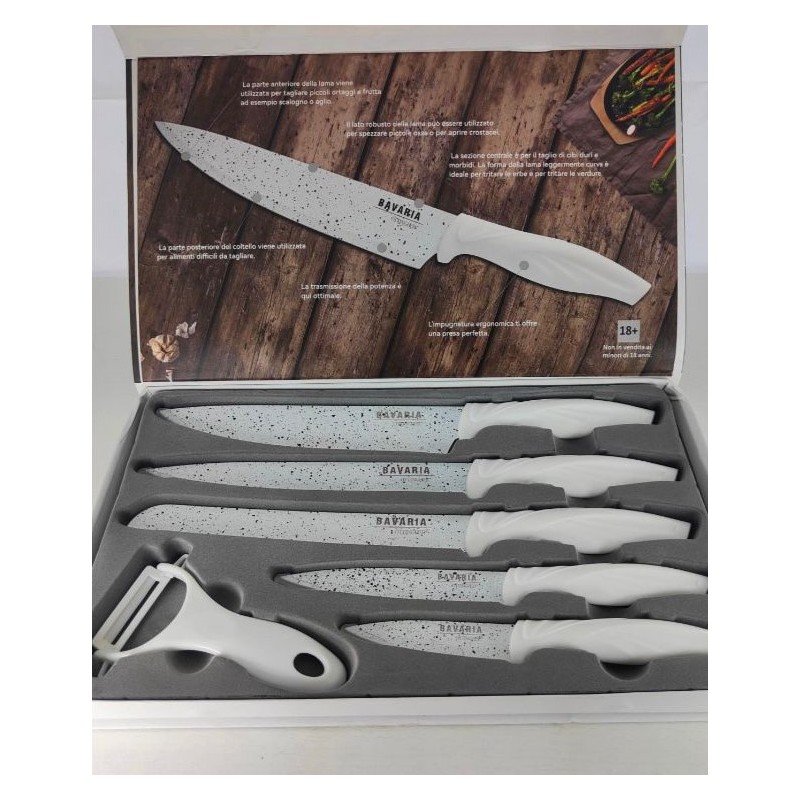 Set coltelli Bavaria 6pz Bianco