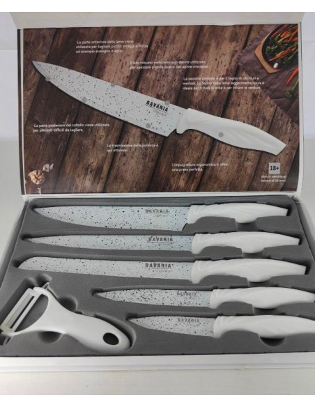 Set coltelli Bavaria 6pz Bianco