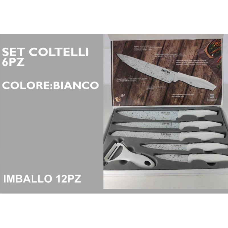 Set coltelli Bavaria 6pz Bianco
