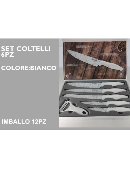 Set coltelli Bavaria 6pz Bianco