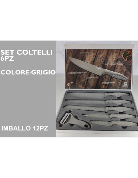 Set coltelli 6pz. Grigio Bavaria
