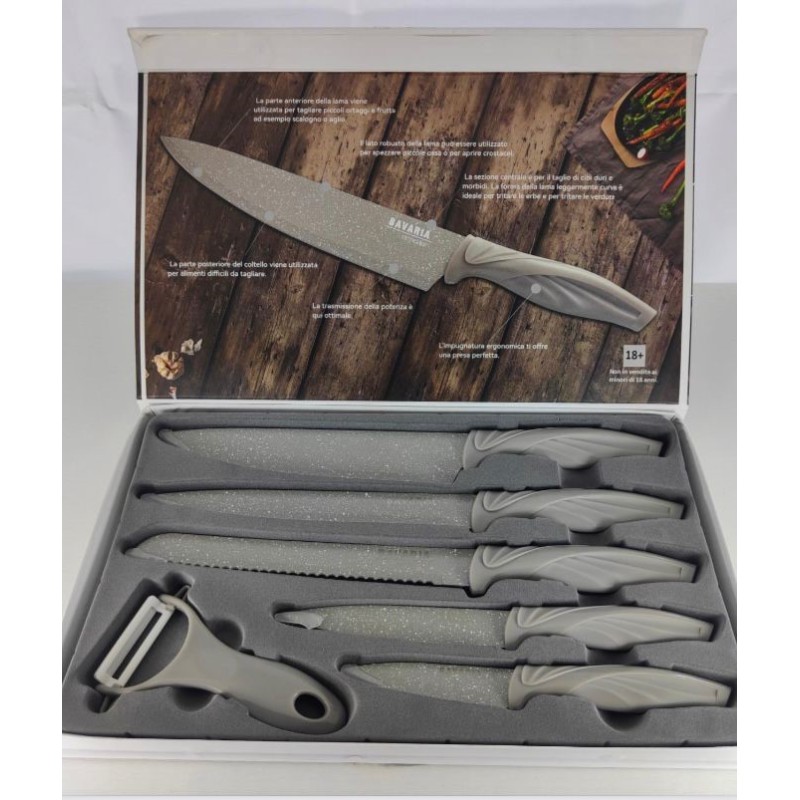 Set coltelli 6pz. Grigio Bavaria
