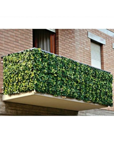 Siepe Artificiale Sintetica 1 x 3 metri Rotolo Anticaduta Rete foglie Edera