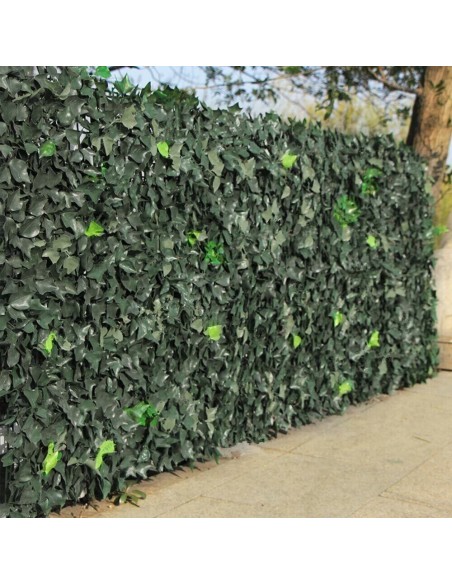 Siepe Artificiale Sintetica 1 x 3 metri Rotolo Anticaduta Rete foglie Edera