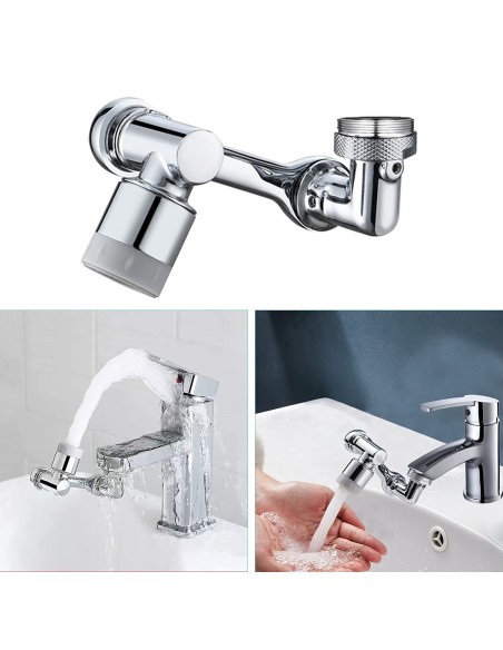 Rubinetto Universale Snodabile Con Filtro Rotante 1080 Gradi E Getto A Spruzzo