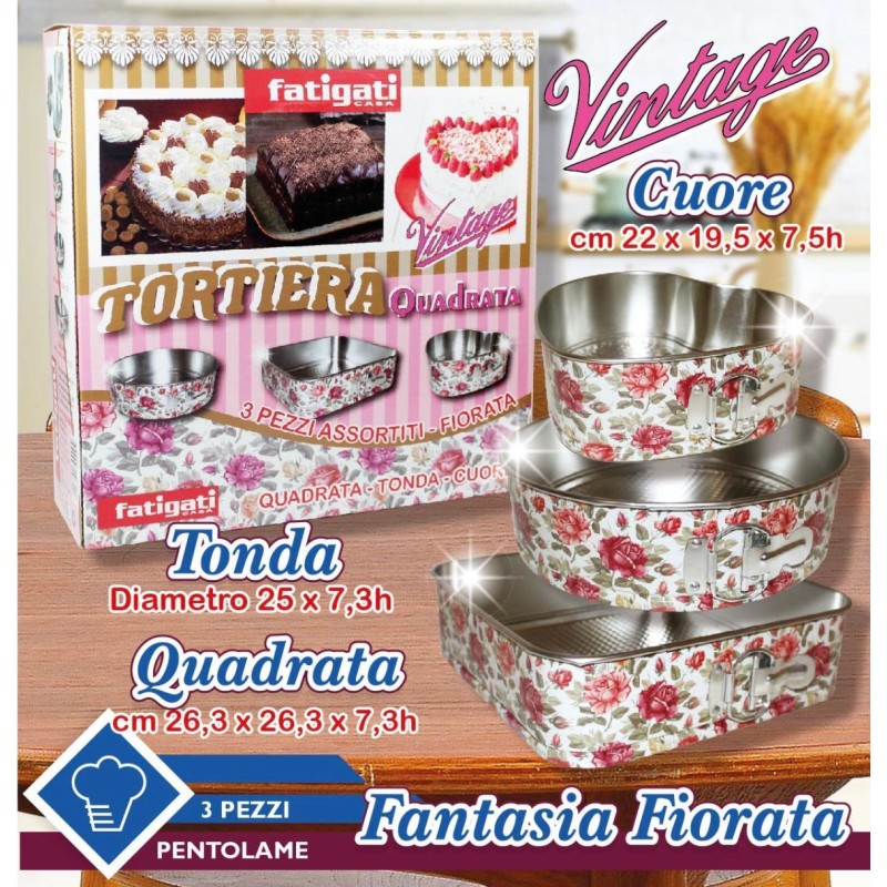 Tortiera Tonda vintage set da 3...