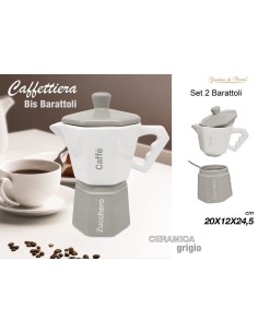 Caffettiera barattolo caffè,zucchero Ceramica Grigio 2