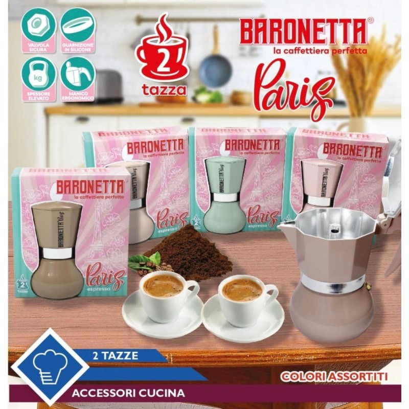 Macchina caffè Baronetta 2 Tazze vari colori