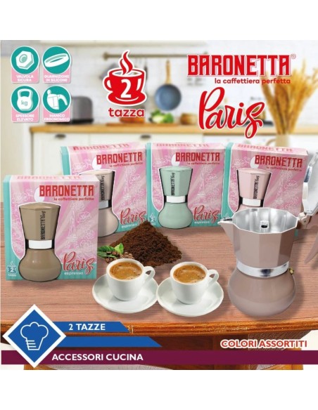 Macchina caffè Baronetta 2 Tazze vari colori