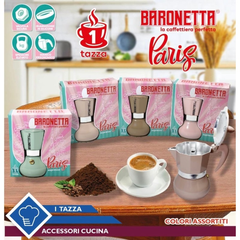 Macchina caffè Baronetta 1 Tazza vari colori