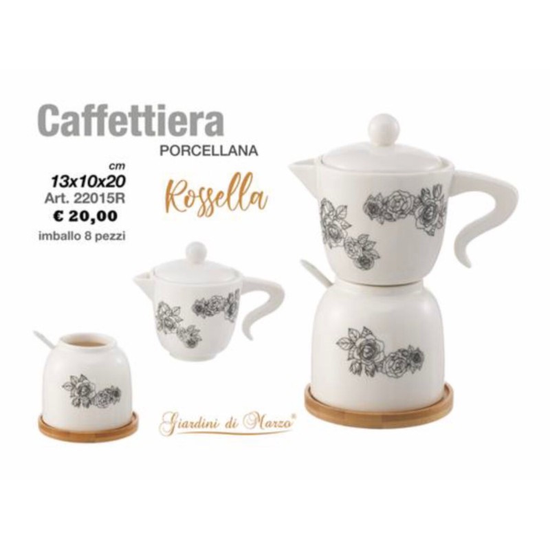 Set Barattolo caffettiera Porcellana 2x...