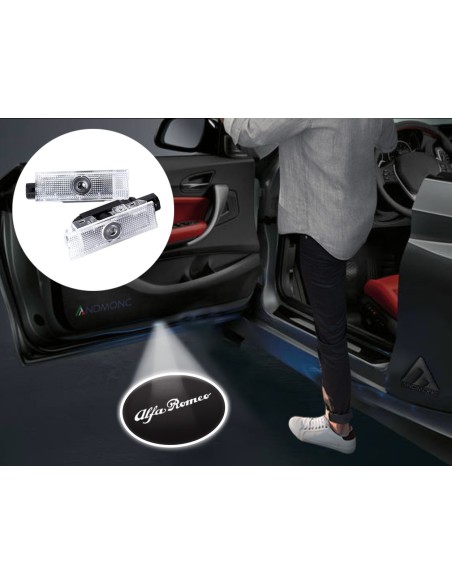 Luci sottoporta Alfa Romeo logo scritta con filo