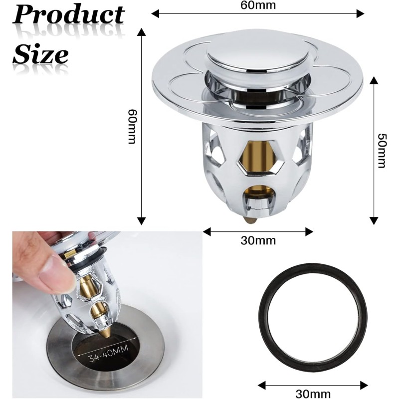 2 Pezzi Confezione da Scarico Lavabo Bagno...