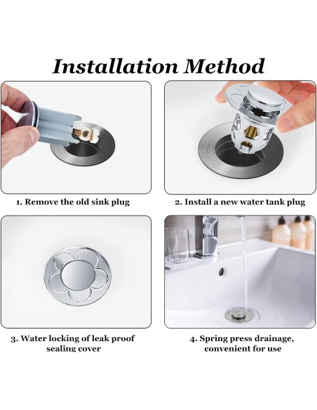 2 Pezzi Confezione da Scarico Lavabo Bagno Universale Tappi