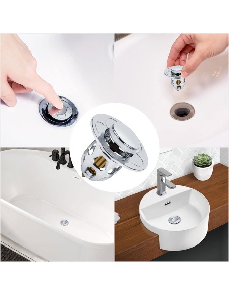 2 Pezzi Confezione da Scarico Lavabo Bagno Universale Tappi