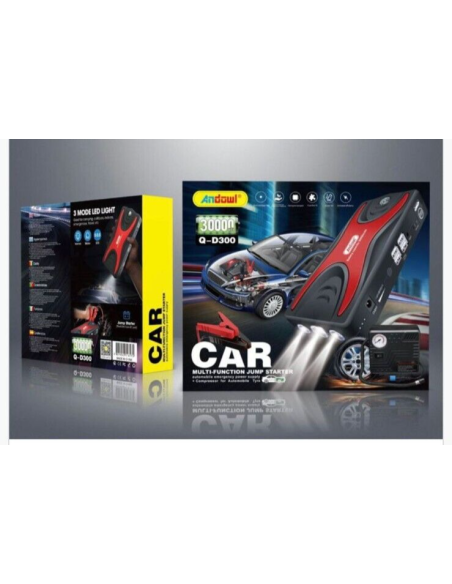 Caricabatteria per auto e kit di gonfiaggio pneumatici 30000mAh