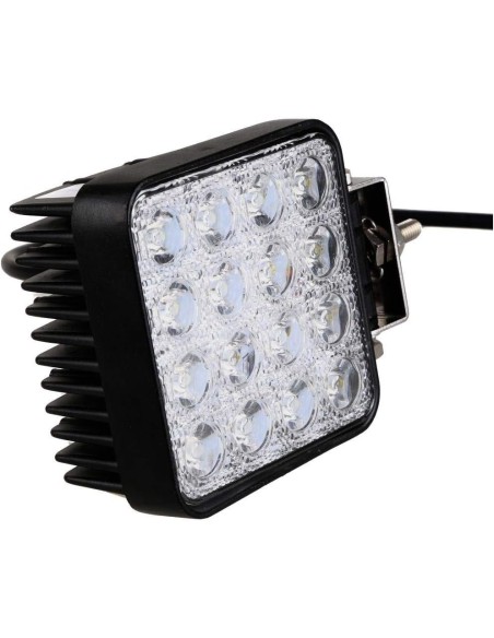 2x Faro 48W PROFONDITA Auto Barca Fuoristrada 12V Quadrato 16 LED 6000K IP67 Slim