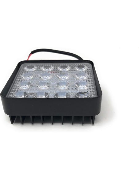2x Faro 48W PROFONDITA Auto Barca Fuoristrada 12V Quadrato 16 LED 6000K IP67 Slim