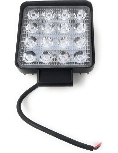 2x Faro 48W PROFONDITA Auto Barca Fuoristrada 12V Quadrato 16 LED 6000K IP67 Slim