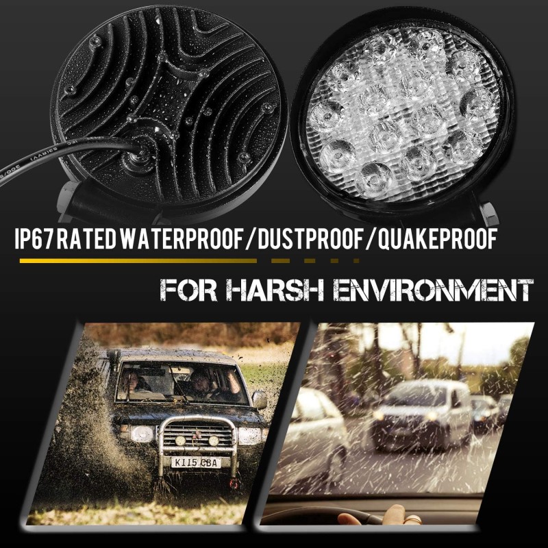 Faro da Lavoro Fuoristrada 2 X 42W Tondo Fari...