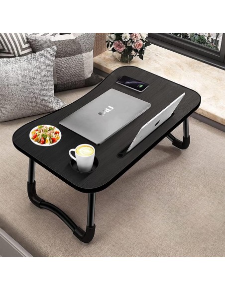 Tavolino da Letto Nero Portatile per Laptop PC Computer