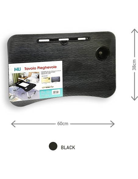 Tavolino da Letto Nero Portatile per Laptop PC Computer