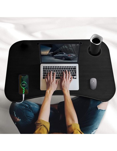 Tavolino da Letto Nero Portatile per Laptop PC Computer