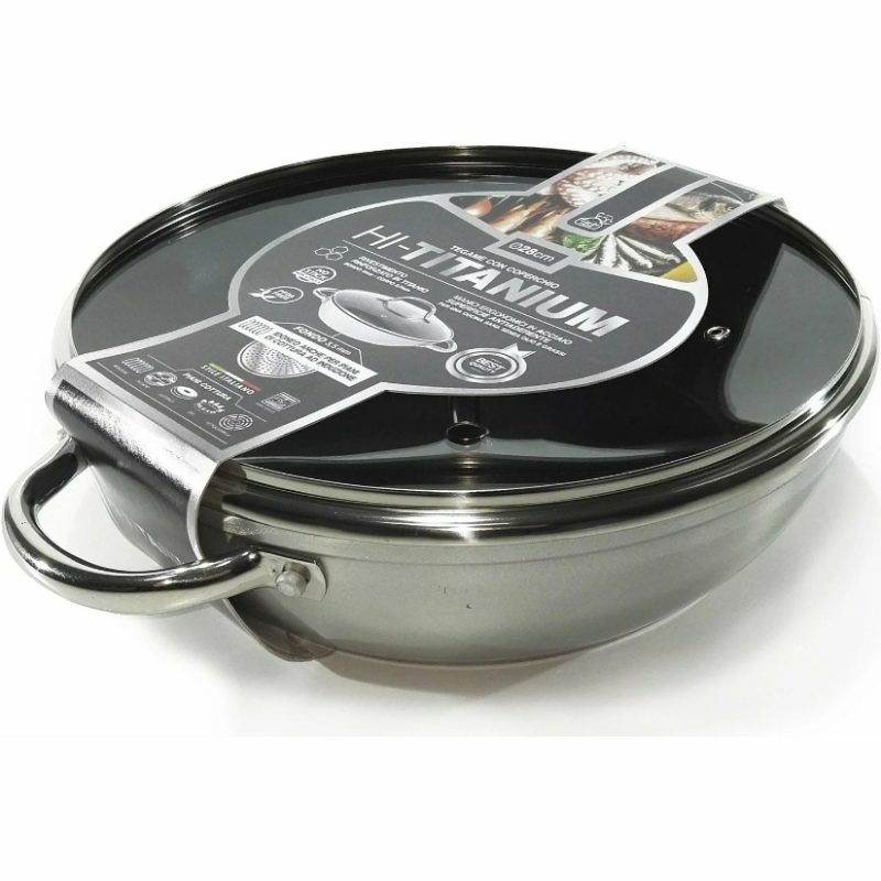Tegame con coperchio e fondo a induzione 28cm