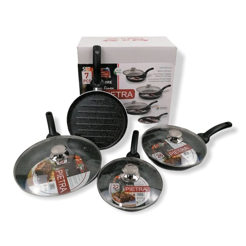 Batteria di Pentole 7 Pezzi linea Pietra