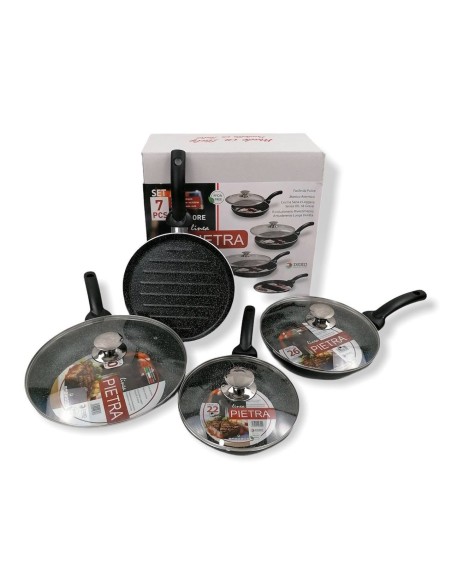 Batteria di Pentole 7 Pezzi linea Pietra