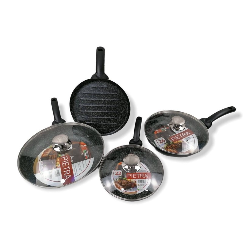 Batteria di Pentole 7 Pezzi linea Pietra