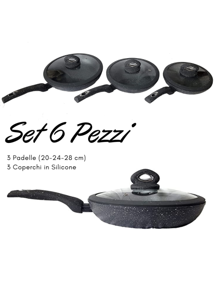 Set 6 pezzi gran pierre Bavaria 3 Padelle 20-24-28 CM