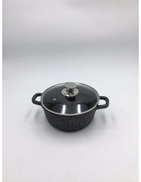 bavaria Set Batteria Padelle Pentole 20 Pezzi in Pietra Lavica Biologica