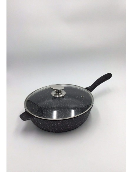 bavaria Set Batteria Padelle Pentole 20 Pezzi in Pietra Lavica Biologica