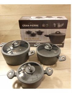 Set 6 Pezzi Casseruole Pietra Con Coperchio Antiurto... 2