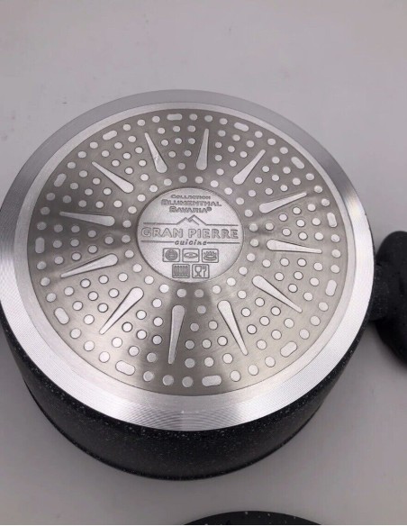 Set 6 Pezzi Casseruole Pietra Con Coperchio Antiurto GranPierr Cucina Induzione