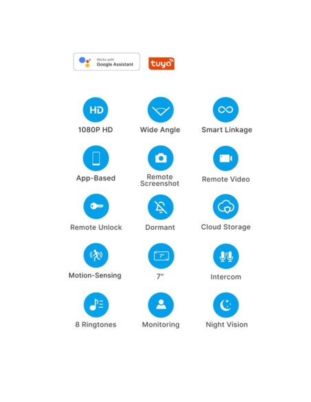 2MP 7 "160 Gradi Wifi AHD Videocitofono Per Casa Grandangolare Con Visione Notturna